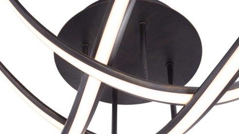 Deckenleuchte Paul neuhaus aus Metall in Metallfarben Paul Neuhaus Linda - Deckenlampe rostfarbenes Metall – Durchmesser ca. 73 cm