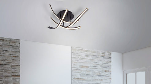 Deckenleuchte Paul neuhaus aus Metall in Metallfarben Paul Neuhaus Linda - Deckenlampe rostfarbenes Metall – Durchmesser ca. 73 cm