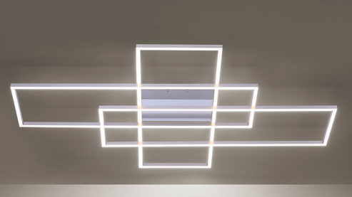 Deckenleuchte Paul neuhaus aus Metall in Metallfarben Paul Neuhaus Q®-INIGO - Deckenlampe Stahl & Acryl – Länge ca. 101 cm