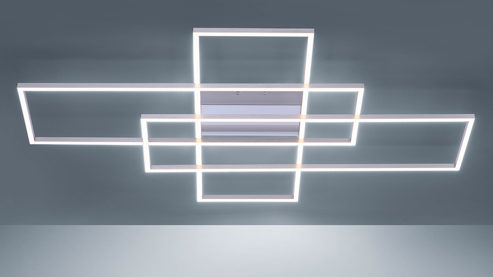 Deckenleuchte Paul neuhaus aus Metall in Metallfarben Paul Neuhaus Q®-INIGO - Deckenlampe Stahl & Acryl – Länge ca. 101 cm