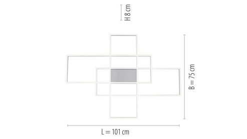 Deckenleuchte Paul neuhaus aus Metall in Metallfarben Paul Neuhaus Q®-INIGO - Deckenlampe Stahl & Acryl – Länge ca. 101 cm