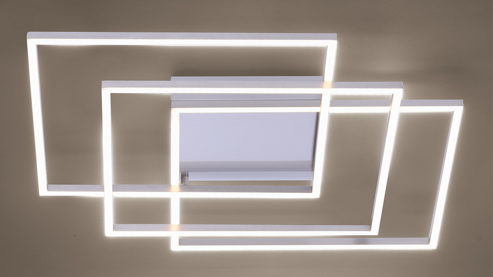 Deckenleuchte Paul neuhaus aus Metall in Metallfarben Paul Neuhaus Q®-INIGO - Deckenlampe Stahl & Acryl – Länge ca. 60 cm