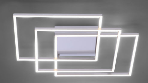 Deckenleuchte Paul neuhaus aus Metall in Metallfarben Paul Neuhaus Q®-INIGO - Deckenlampe Stahl & Acryl – Länge ca. 60 cm