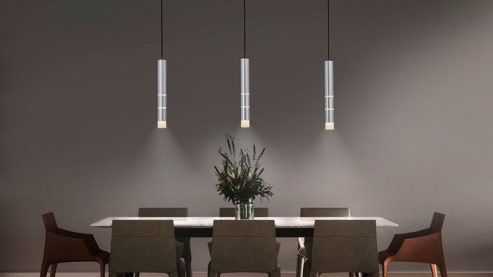 Pendelleuchte Paul neuhaus aus Metall in Aluminium NeuhausPURE® Leuchten Serie Vega alufarbenes Metall - Länge ca. 120 cm