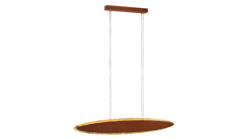 Pendelleuchte Paul neuhaus aus Metall in Metallfarben Paul Neuhaus LED-Pendelleuchte Nevis rost- & goldfarbenes Metall – Durchmesser ca. 140 cm