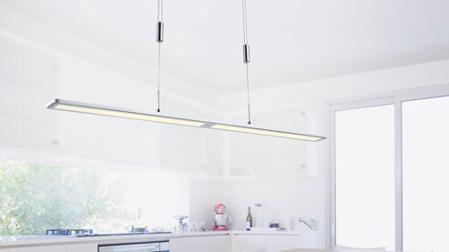 Pendelleuchte Paul neuhaus aus Metall in Metallfarben Paul Neuhaus LED-Pendelleuchte Nika Aluminium & Acrylglas – Länge ca. 100 cm