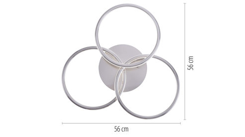 Deckenleuchte Paul neuhaus aus Metall in Metallfarben Paul Neuhaus Q®-NEVIO - Deckenlampe Stahl & weißes Acrylglas – Durchmesser ca. 56 cm