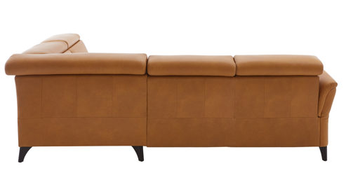 Ecksofa Steinpol polsteria aus Leder in Gelb Polsterprogramm Relaxa 6.0 Plus PSG XC - Ecksofa senffarbener LongLife-Leder Punch - Stellfläche ca. 270 x 239 cm
