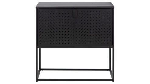 Sideboard Actona group aus Metall in Schwarz Metallmöbel Newton - Sideboard schwarzer Stahl - zwei Türen, Länge ca. 82 cm