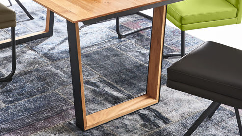 Esstisch laVie aus Holz in Holzfarben laVie Color-Line - Esstisch Charakter-Eiche & schwarzes Eisen - ca. 180 x 100 cm