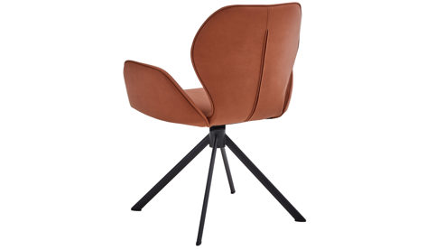 Vierfußstuhl Niehoff sitzmoebel aus Stoff in Orange NIEHOFF SITZMÖBEL Cloudy Armlehstuhl cognacfarbene Mikrofaser Gavin & schwarzes Metallgestell