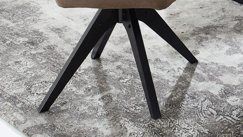 Vierfußstuhl MIVIVO aus Kunstfaser in Braun MIVIVO Wohnprogramm Fresno - Armlehnstuhl mit Drehfunktion zweifarbige Stoffkombination & schwarzes Metall