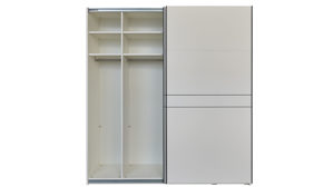 Kleiderschrank Interliving aus Holz in Weiß Interliving Kleiderschrank Serie 1207 – Schwebetürenschrank 913007 weißer Mattlack – zwei Türen, Breite ca. 212 cm