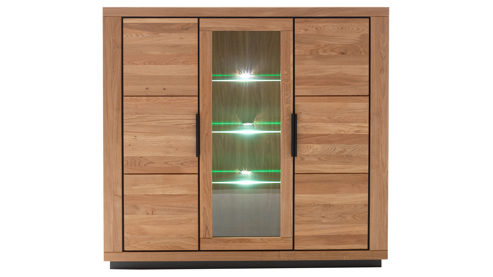 Highboard Mca direkt aus Holz in Holzfarben Wohnprogramm Greno - Highboard Wildeiche - drei Türen, Höhe ca. 142 cm