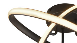 Deckenleuchte Reality leuchten aus Metall in Schwarz RL Deckenlampe Meo mattschwarzes Metall - Durchmesser ca. 40 cm