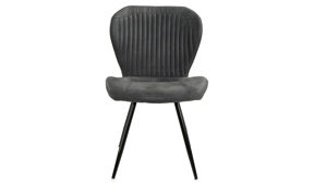 Vierfußstuhl Pro.com aus Stoff in Anthrazit Düren - Polsterstuhl anthrazitfarbener Microfaserbezug & Schwarz - ca. 54 x 86 cm