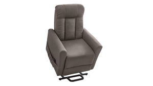 Relaxsessel Pro.com aus Stoff in Taupe Detroit - Relaxsessel mit Aufstehhilfe taupefarbener Mikrobezug & schwarzes Metallgestell