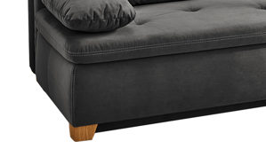 Schlafsofa Job aus Stoff in Grau Schlafsofa Nico graue Mikrofaserbezug 372-09– Breite ca. 204 cm