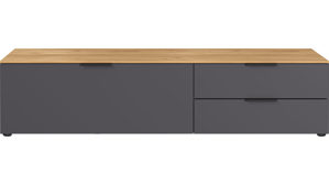 Lowboard Germania aus Holz in Dunkelgrau Wohnprogramm California - Lowboard Graphit & Navarra Eiche - ca. 164 x 47 cm