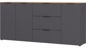 Sideboard Germania aus Holz in Dunkelgrau Wohnprogramm California - Sideboard Graphit & Navarra Eiche - ca. 192 x 98 cm