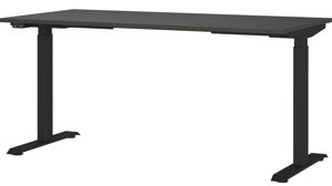 Schreibtisch Germania aus Holz in Dunkelgrau Schreibtisch Jet Graphit & Schwarz - höhenverstellbar, Breite ca. 158 cm