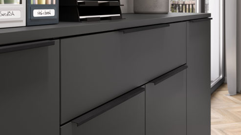 Sideboard Germania aus Holz in Dunkelgrau Büroprogramm Mailand - Sideboard Graphit - ca. 161 x 101 cm