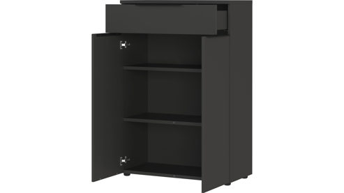 Aktenschrank Germania aus Holz in Dunkelgrau Büroprogramm Mailand - Aktenschrank Graphit - ca. 81 x 120 cm