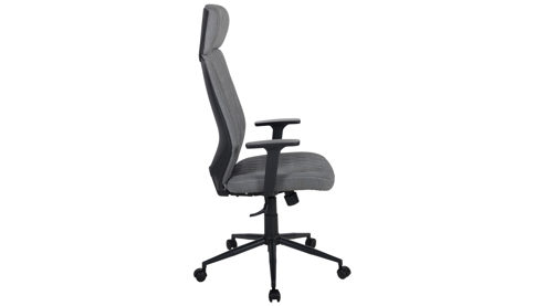 Bürostuhl Duo collection aus Stoff in Dunkelgrau Chefsessel Wanja dunkelgrauer Bezug & schwarzes Drehkreuz