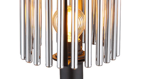 Tischleuchte Globo lighting aus Glas in Schwarz GLOBO Tischleuchte Gorley rauchfarbenes Glas & Metall – Höhe  ca. 38 cm