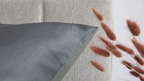 Bettwäsche-Set Interliving aus Stoff in Anthrazit Interliving Bettwäsche Serie 9128 grauer Baumwollsatin - ca. 155 x 220 cm