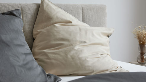 Bettwäsche-Set Interliving aus Stoff in Anthrazit Interliving Bettwäsche Serie 9128 anthrazitfarbener Baumwollsatin - ca. 135 x 200 cm