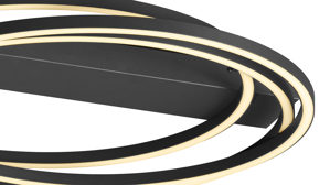 Deckenleuchte Fh fischer & honsel aus Metall in Schwarz FH LED-Deckenleuchte Kiku schwarzes Metall - Durchmesser ca. 56 cm