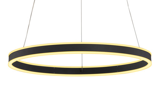 Pendelleuchte Fh fischer & honsel aus Metall in Schwarz FH LED-Pendelleuchte Sirko sandschwarzes Metall - Durchmesser ca. 100 cm