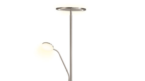 Stehleuchte Fh fischer & honsel aus Metall in Metallfarben FH Stehlampe Sorento nickelfarbenes Metall - Höhe ca. 182 cm