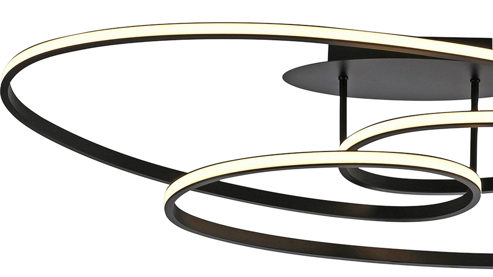 Deckenleuchte Just light. (leuchtendirekt) aus Kunststoff in Schwarz JUST LIGHT. Deckenleuchte Lumaca Schwarz & Weiß - ca. 80 x 31 cm