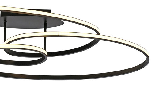 Deckenleuchte Just light. (leuchtendirekt) aus Kunststoff in Schwarz JUST LIGHT. Deckenleuchte Lumaca Schwarz & Weiß - ca. 80 x 31 cm