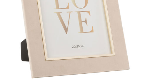 Bilderrahmen Jolipa aus Stoff in Beige Bilderrahmen Dita beiger Velours - ca. 28 x 33 cm