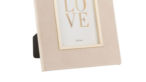 Bilderrahmen Jolipa aus Stoff in Beige Bilderrahmen Dita beiger Velours - ca. 18 x 23 cm