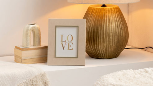 Bilderrahmen Jolipa aus Stoff in Beige Bilderrahmen Dita beiger Velours - ca. 18 x 23 cm