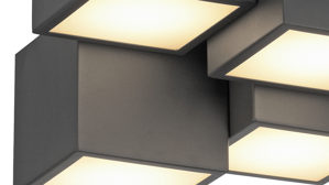 Deckenleuchte Just light. (leuchtendirekt) aus Kunststoff in Schwarz JUST LIGHT. Deckenleuchte Tetris Schwarz - ca. 30 x 30 cm