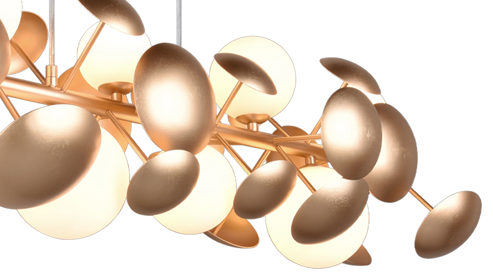 Pendelleuchte Trio lighting for you aus Metall in Gold TRIO Hängeleuchte Bubble Gold & Weiß – Länge ca. 100 cm