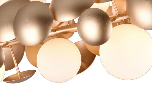 Deckenleuchte Trio lighting for you aus Metall in Gold TRIO Deckenleuchte Bubble Gold & Weiß – Breite ca. 76 cm