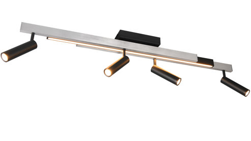 Deckenleuchte Trio lighting for you aus Metall in Metallfarben TRIO Deckenleuchte Zeno Aluminium – Breite ca. 133 cm