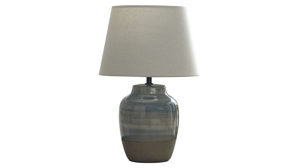 Tischleuchte Interliving aus Keramik in Grau Interliving Leuchten Serie 9346 - Tischlampe graue Keramik – Höhe ca. 37 cm