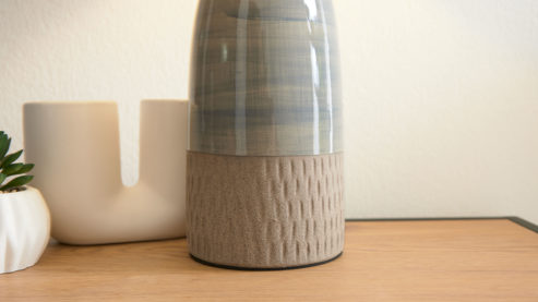 Tischleuchte Interliving aus Keramik in Grau Interliving Leuchten Serie 9346 - Tischlampe graue Keramik – Höhe ca. 49 cm