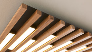 Deckenleuchte Interliving aus Holz in Schwarz Interliving Leuchten Serie 9347 - Deckenlampe Holz - ca. 62 x 60 cm