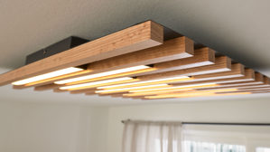 Deckenleuchte Interliving aus Holz in Schwarz Interliving Leuchten Serie 9347 - Deckenlampe Holz - ca. 62 x 60 cm