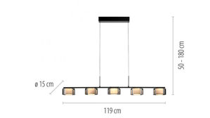 Pendelleuchte Paul neuhaus aus Metall in Schwarz Paul Neuhaus Rika - Pendelleuchte Schwarz & Rauchgrau - Länge ca. 119 cm
