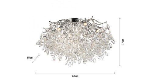 Deckenleuchte Paul neuhaus aus Glas in Transparent Paul Neuhaus Ricicle - Deckenleuchte Transparent & Chrom - Durchmesser ca. 60 cm