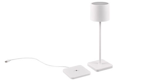 Tischleuchte Reality leuchten aus Kunststoff in Weiß RL Outdoor-Tischleuchte Fernandez weißer Kunststoff - Höhe ca. 38 cm